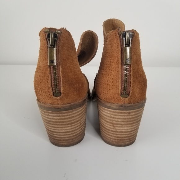 Lucky Brand Powe Leather Suede Brown Ankle Bootie Size 8.5M
